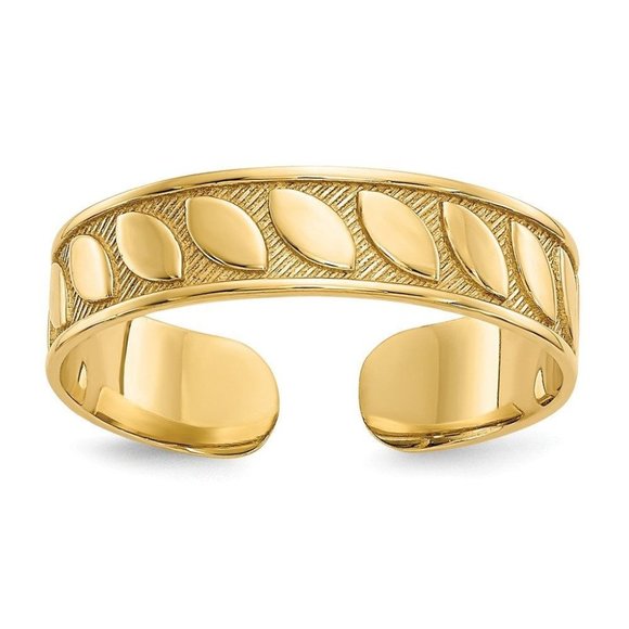 14k Yellow Gold Solid Toe Ring Adjustable - Picture 1 of 4